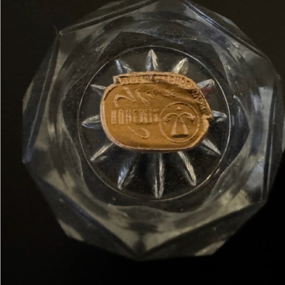 6 Hass Vintage Bohemian Glass Crystal Salt Cellars w/6 Spoons  (Czechoslovakia) - Picture 3 of 4